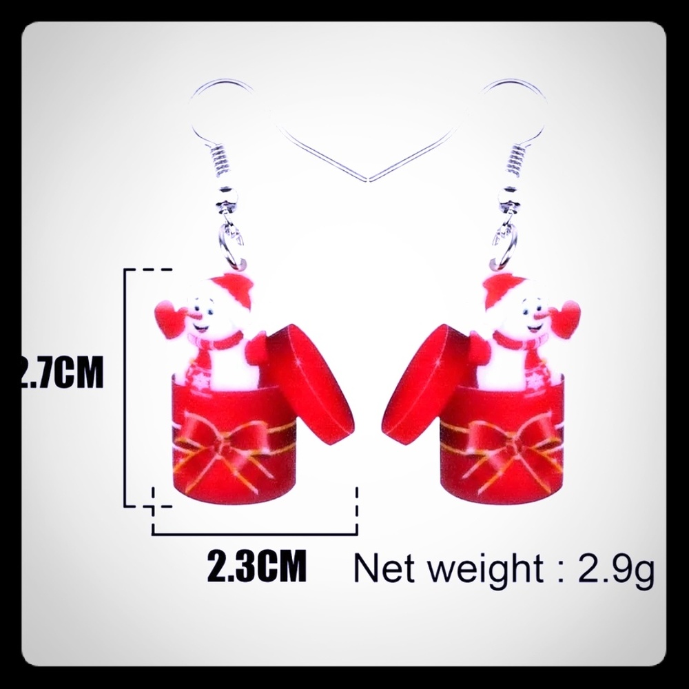 2 X Acrylic Holiday Earrings